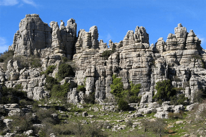 Unusual rock formations at El Torcal Natural Park